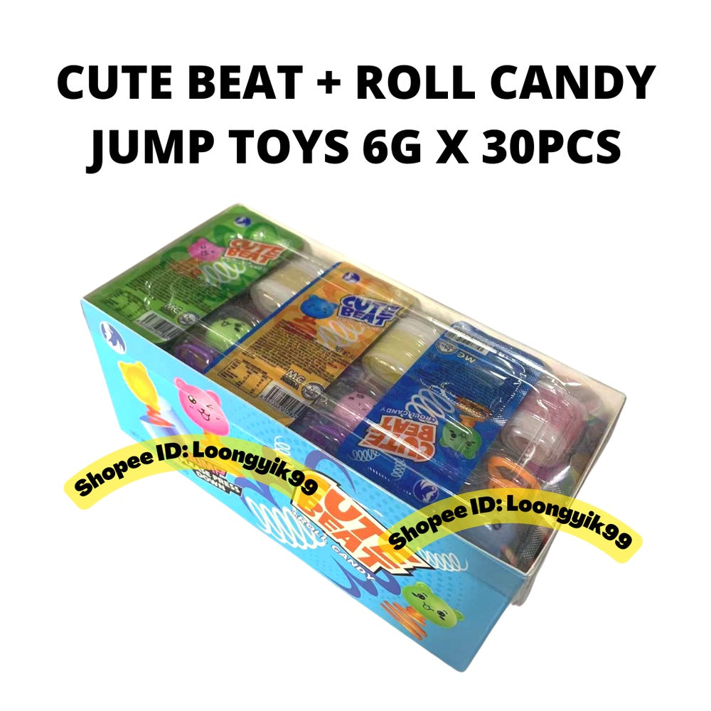 CUTE BEAT + ROLL CANDY JUMP TOYS 6G X 30PCS