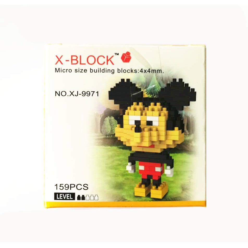 X-BLOCK MICRO SIZE BUILDING BLOCKS MICKEY SERIES 4 SET