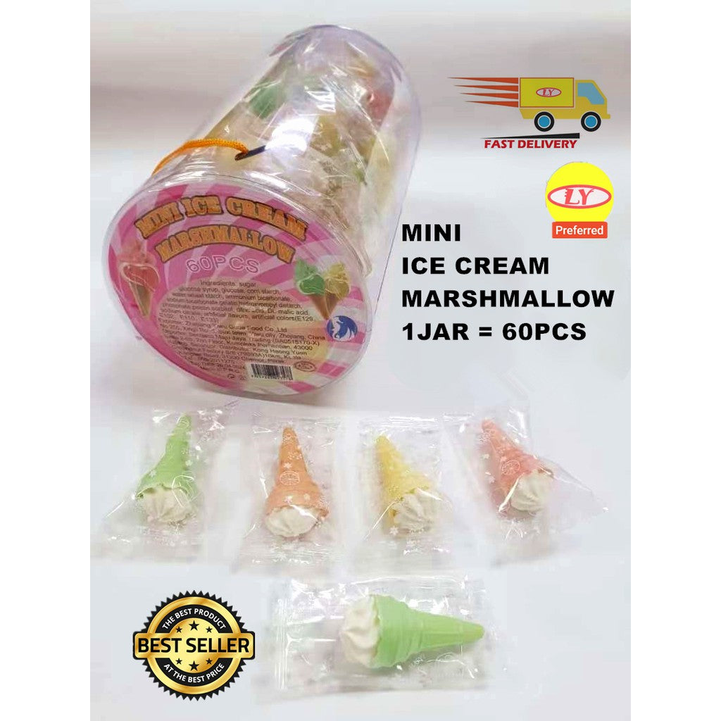 MINI ICE CREAM MARSHMALLOW 60PCS **HALAL** CANDY BISCUIT