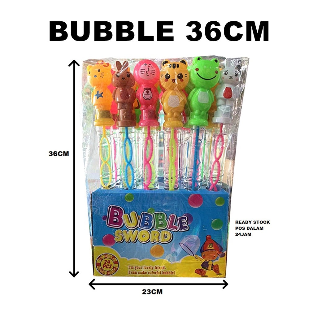 36CM BUBBLE MIX STICK CARTOON KIDS TOYS WATER BUBBLE 24PCS BUBBLE STICK