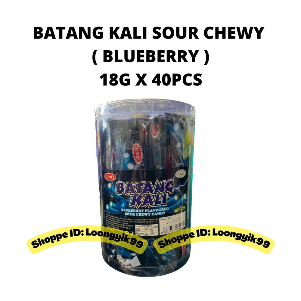 BATANG KALI SOUR CHEWY CANDY (BLUEBERRY / STRAWBERRY) 18G X 40PCS HALAL