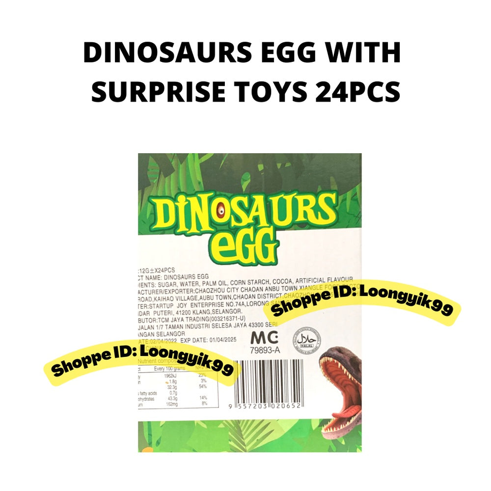 DINOSAURS EGG / GRAFFITI CAR WITH SURPRISE TOYS 24PCS CHOCOLATE AND TOYS INSIDE