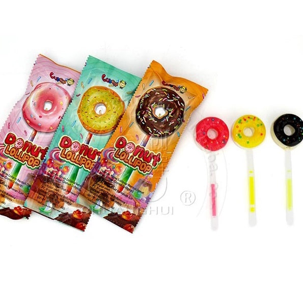 DOUGHNUT LIGHT LOLLIPOP CANDY 30PCS