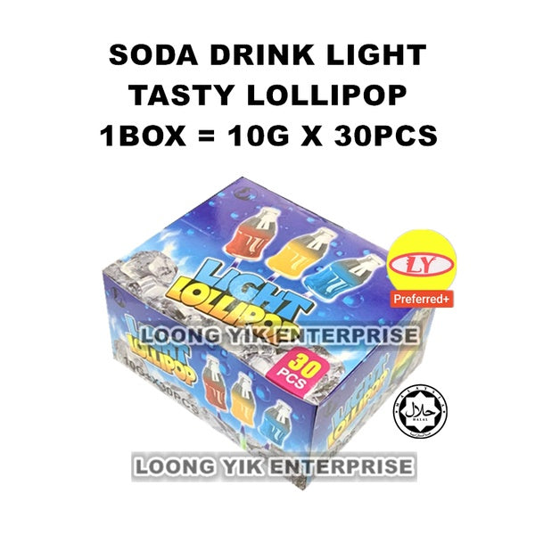 SODA DRINK LIGHT LOLLIPOP 10G X 30PCS