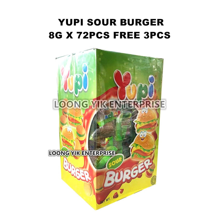 YUPI NEW COLA / SOUR BURGER 8G X 72PCS FREE 3PCS CANDY HALAL