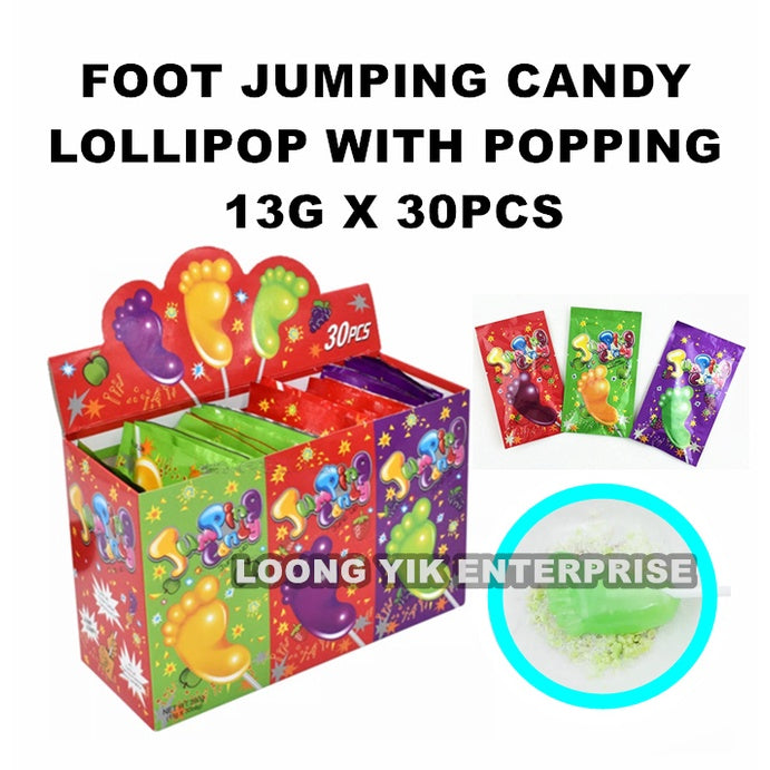 FOOT JUMPING CANDY LOLLIPOP WITH POPPING 13G X 30PCS