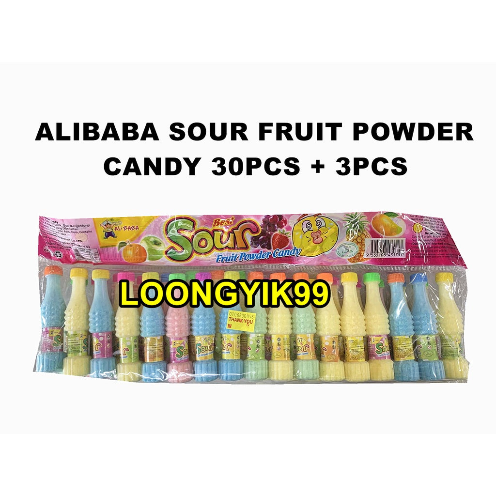 ALIBABA SOUR FRUIT POWDER CANDY 30PCS + 3PCS