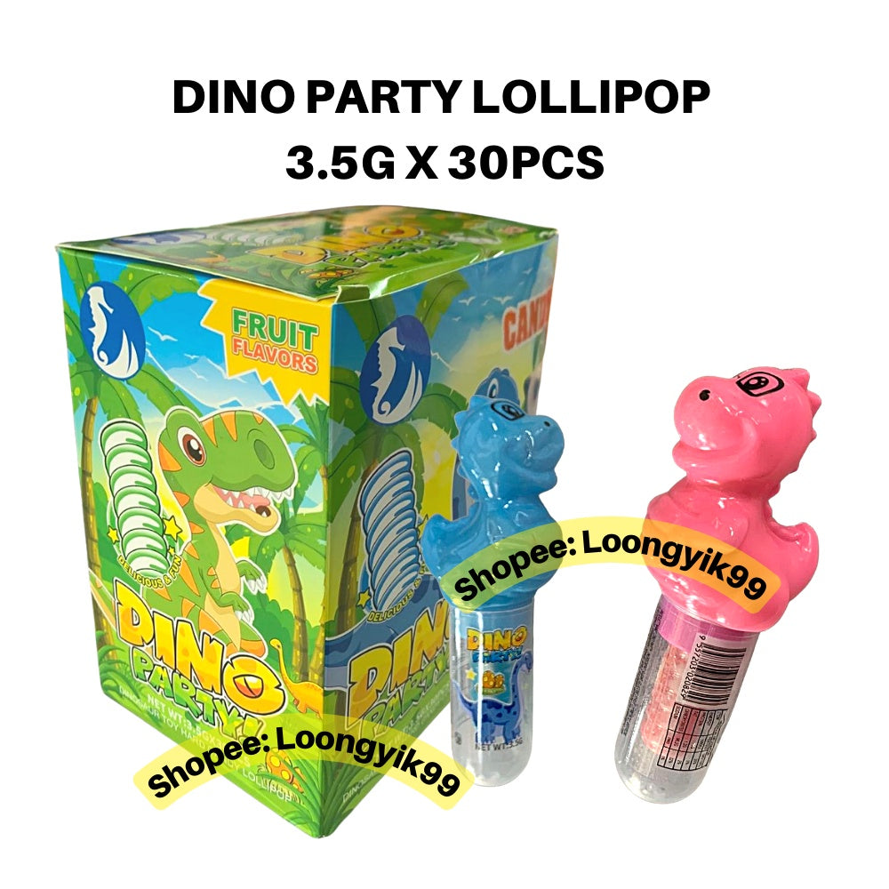 DINO PARTY LOLLIPOP 3.5G X 30PCS FRUITY FLAVOR HALAL