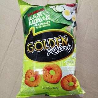 🔥New🔥 Sambal Nasi Lemak flavoured puffed crackers 80g GOLDEN RING