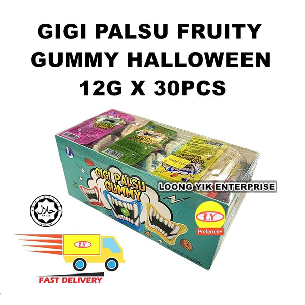 GIGI PALSU FRUITY GUMMY HALLOWEEN 12G X 30PCS Halal