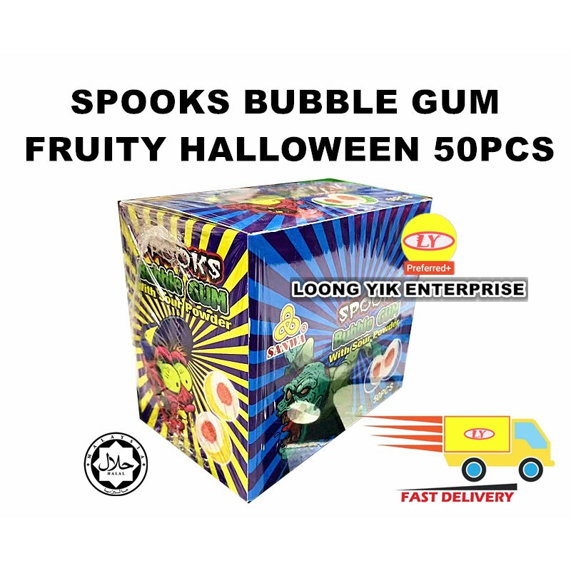 SPOOKS BUBBLE GUM FRUITY HALLOWEEN 50PCS