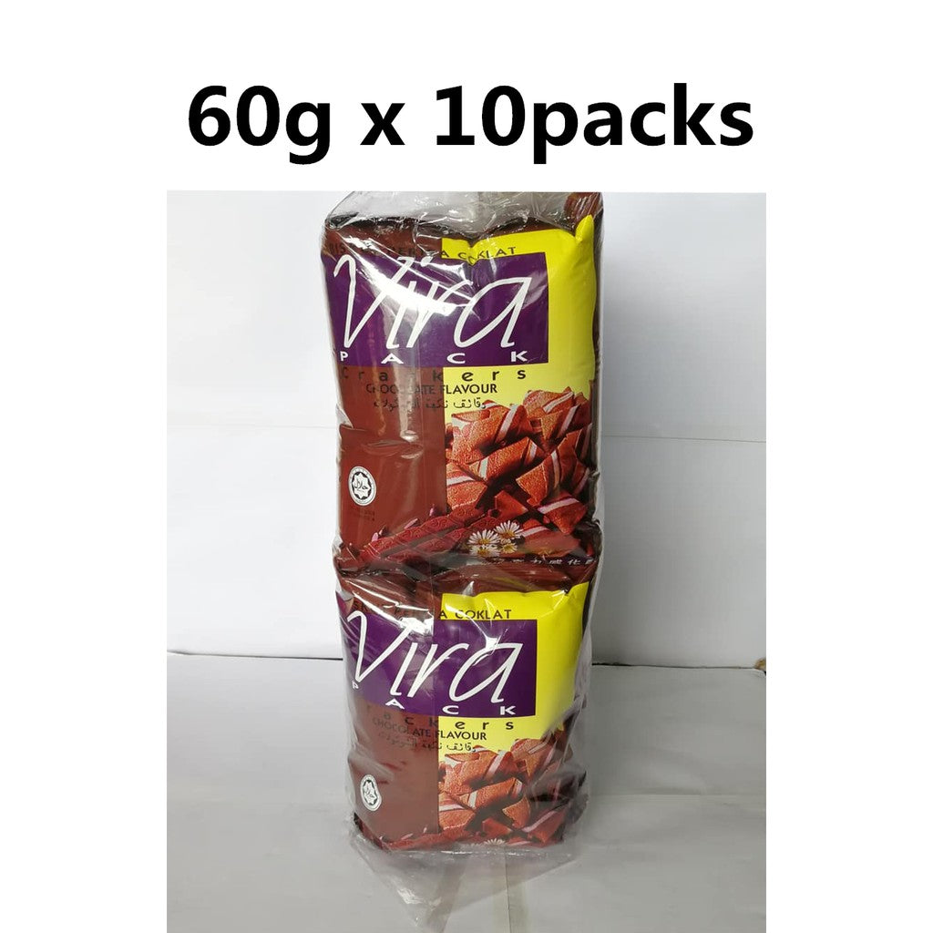 VIRA CRACKERS CHOCOLATE FLAVOUR EGG ROLL STICK 10G / 60G