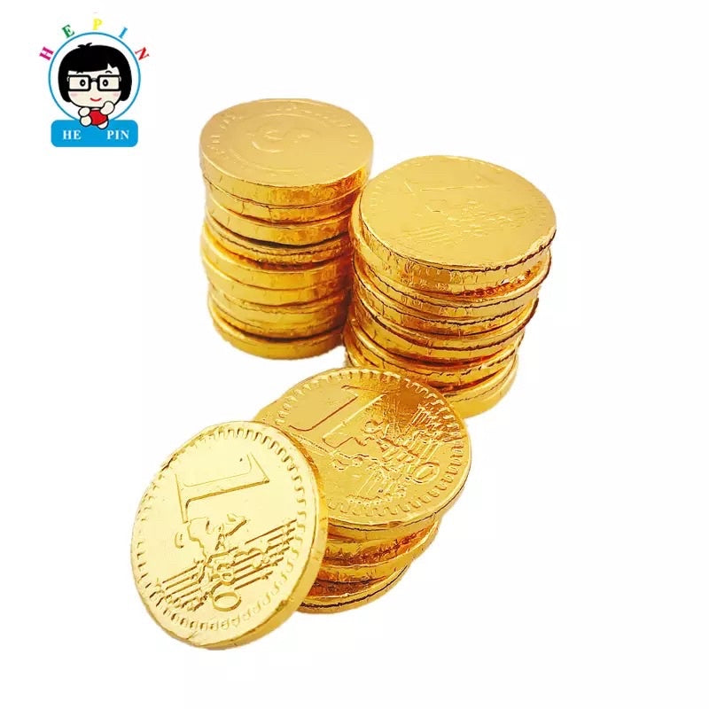 GOLD HUNTER EGG GOLDEN CHOCOLATE COIN 100PCS