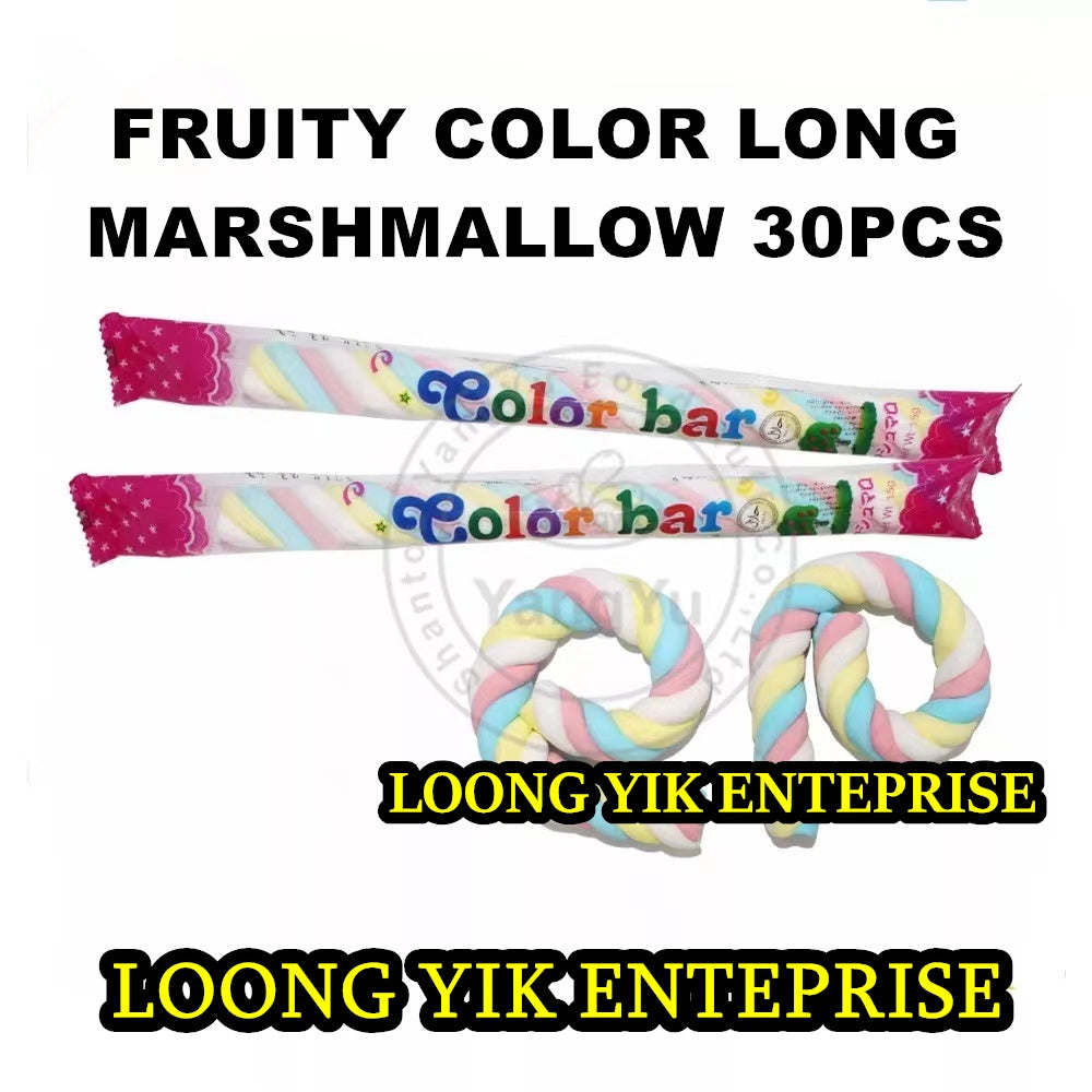 FRUITY COLOR LONG MARSHMALLOW 30PCS