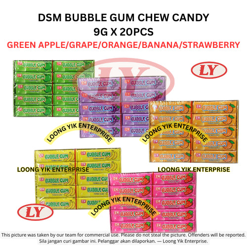 *Halal* DSM BUBBLE GUM CHEW CANDY 9G X 20PCS