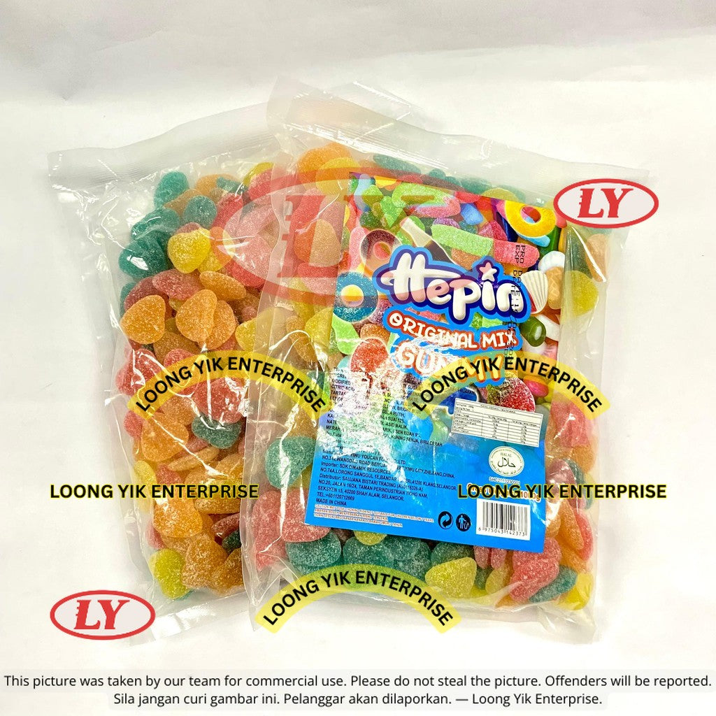 *Halal* 12Jenis 1Kg Hepin Gummy Candy Campuran Perisa Buah Animasi & Rekaan Makanan