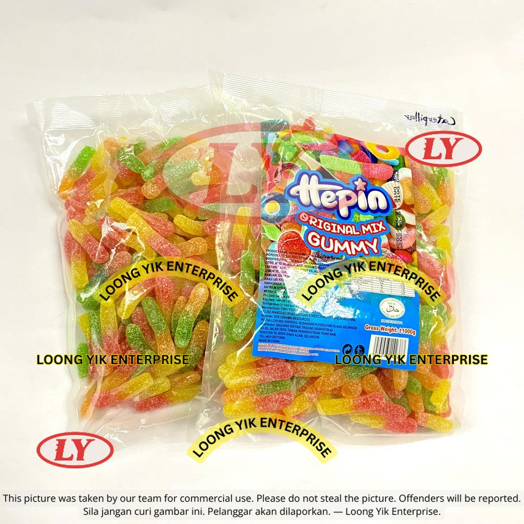 *Halal* 12Jenis 1Kg Hepin Gummy Candy Campuran Perisa Buah Animasi & Rekaan Makanan