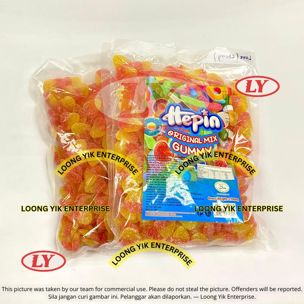 *Halal* 12Jenis 1Kg Hepin Gummy Candy Campuran Perisa Buah Animasi & Rekaan Makanan