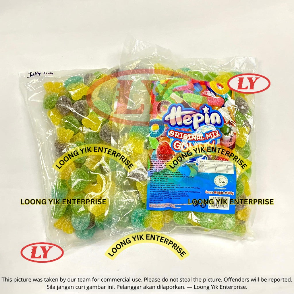 *Halal* 12Jenis 1Kg Hepin Gummy Candy Campuran Perisa Buah Animasi & Rekaan Makanan