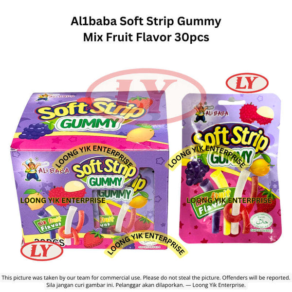 *Halal* Al1baba Soft Strip Gummy Mix Fruit Flavor 30pcs