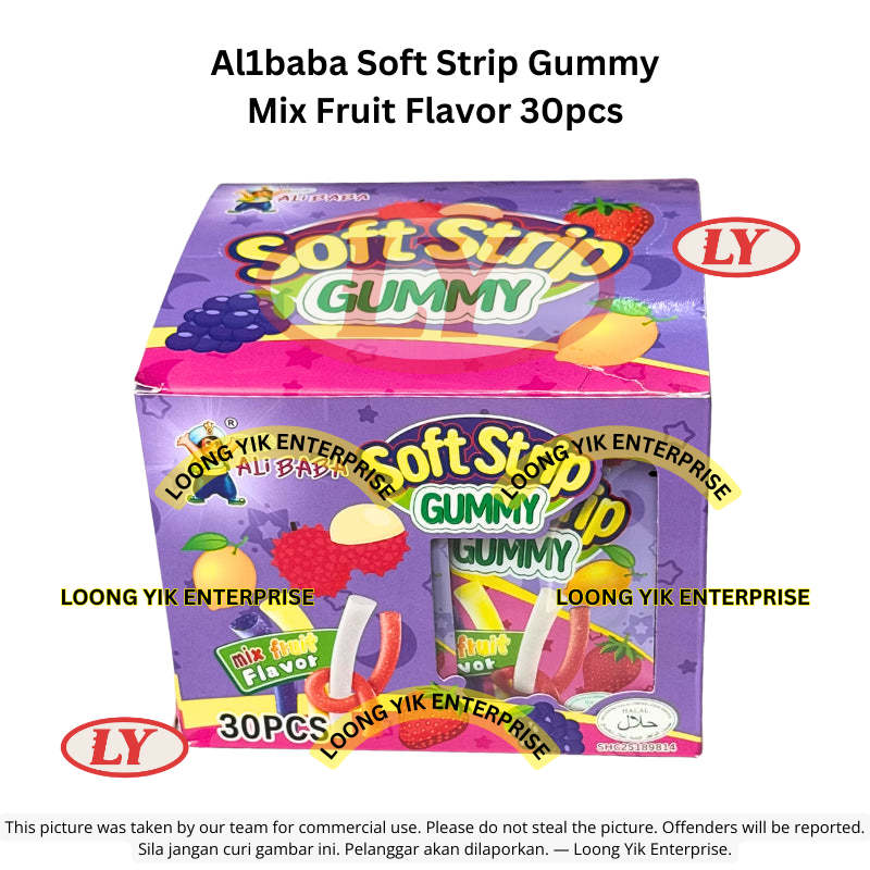 *Halal* Al1baba Soft Strip Gummy Mix Fruit Flavor 30pcs