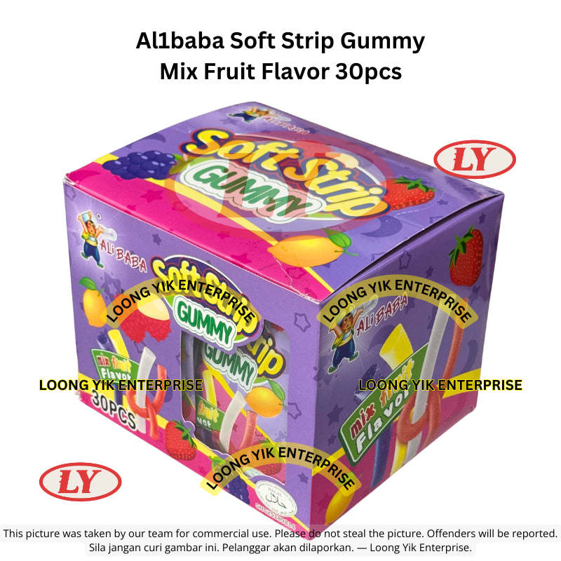 *Halal* Al1baba Soft Strip Gummy Mix Fruit Flavor 30pcs