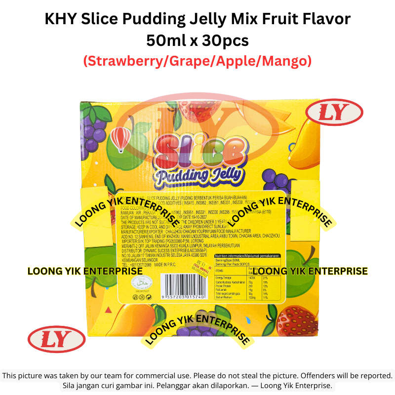 *Halal* KHY Slice Pudding Jelly Mix Fruit Flavor 50ml x 30pcs (Strawberry/Grape/Apple/Mango)