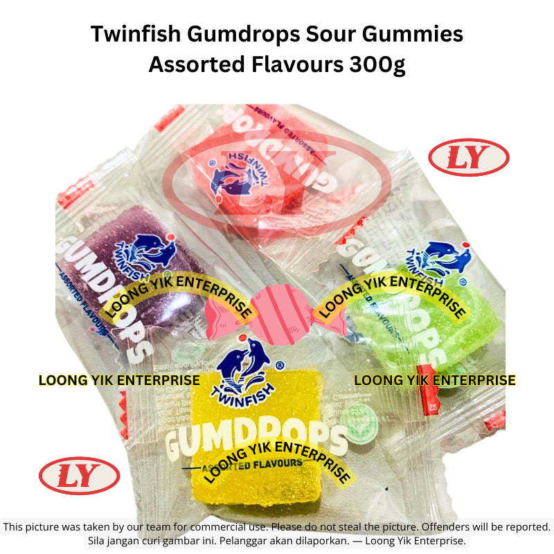 *Halal* Twinfish Gumdrops Sour Gummies Assorted Flavours 300g
