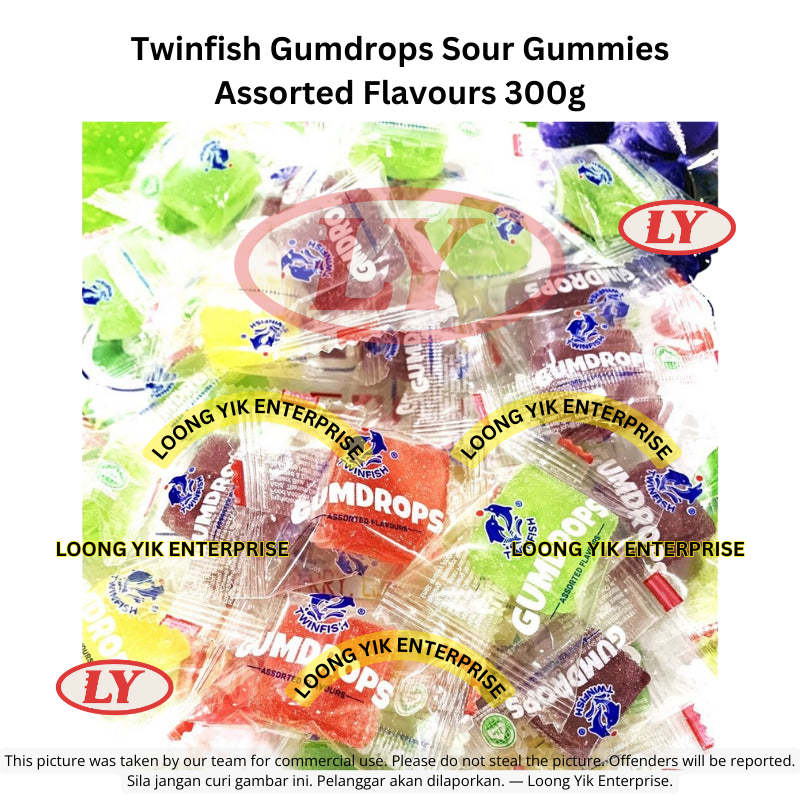 *Halal* Twinfish Gumdrops Sour Gummies Assorted Flavours 300g