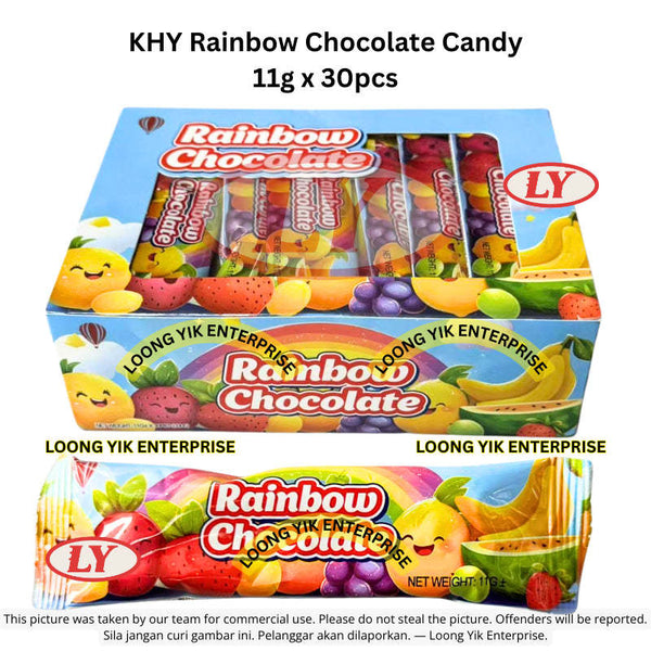 *Halal* KHY Rainbow Chocolate Candy 11g x 30pcs (Kotak Biru Muda)