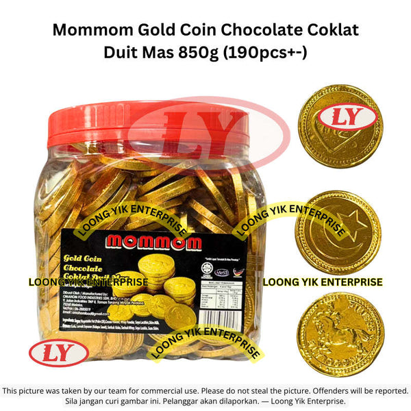 Halal Mommom Gold Coin Chocolate Coklat Duit Mas 850g (190pcs+-)