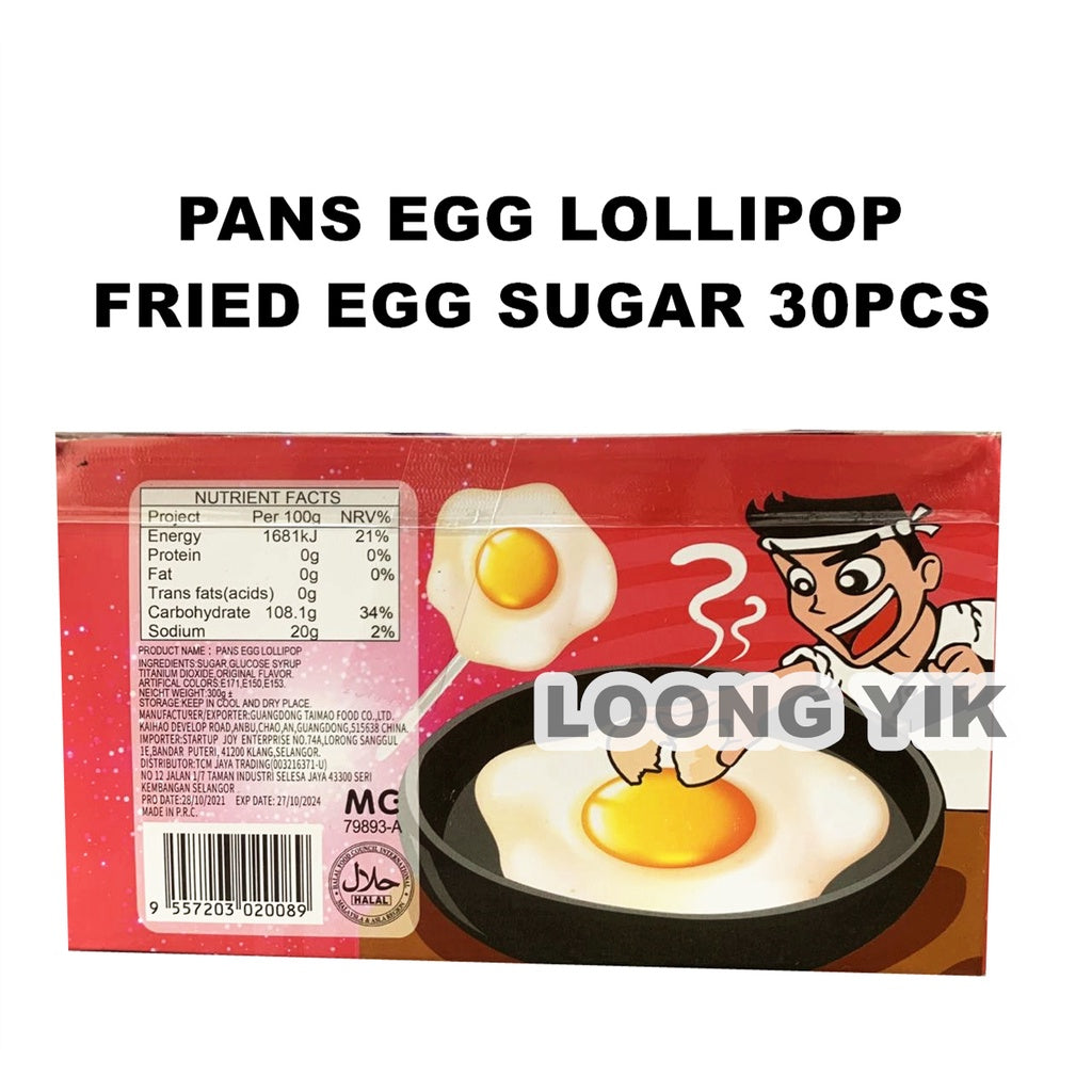 PANS EGG LOLLIPOP FRIED EGG SUGAR 30PCS