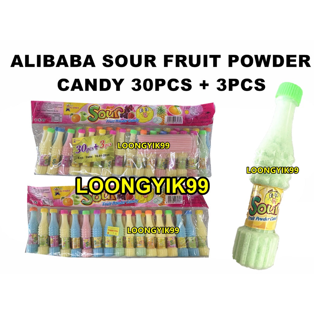 ALIBABA SOUR FRUIT POWDER CANDY 30PCS + 3PCS