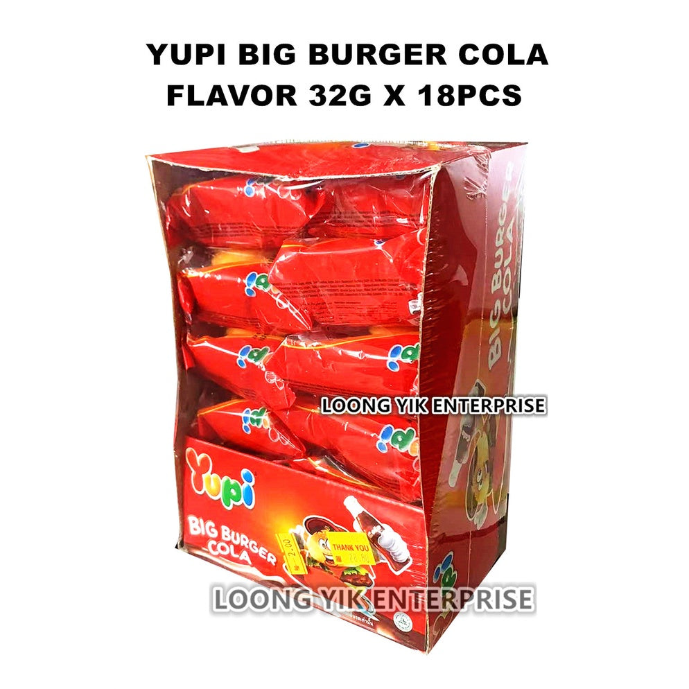 YUPI BIG BURGER COLA FLAVOR / GIANT COLA 32G X 18PCS CANDY HALAL