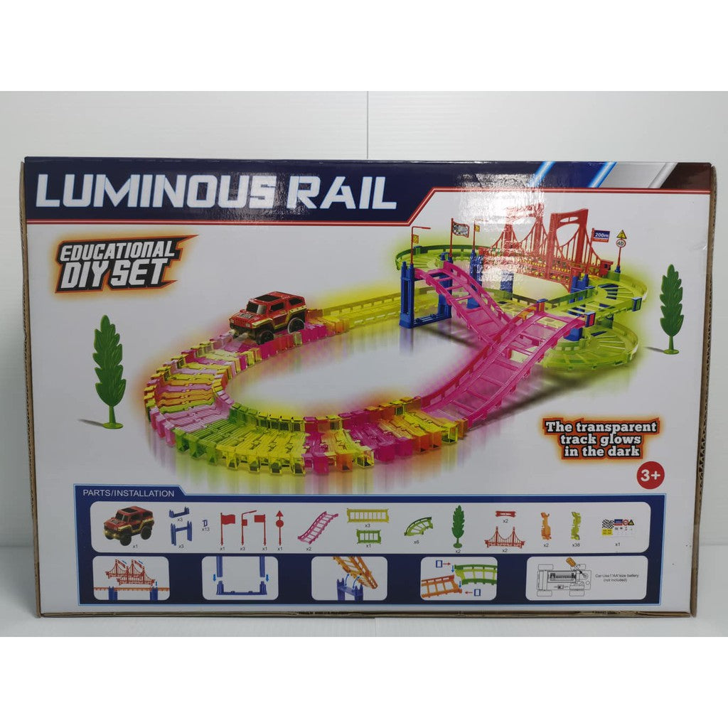 Luminous Rail Glowing Racing track 85pcs GLOWS IN THE DARK (educational DIY set)