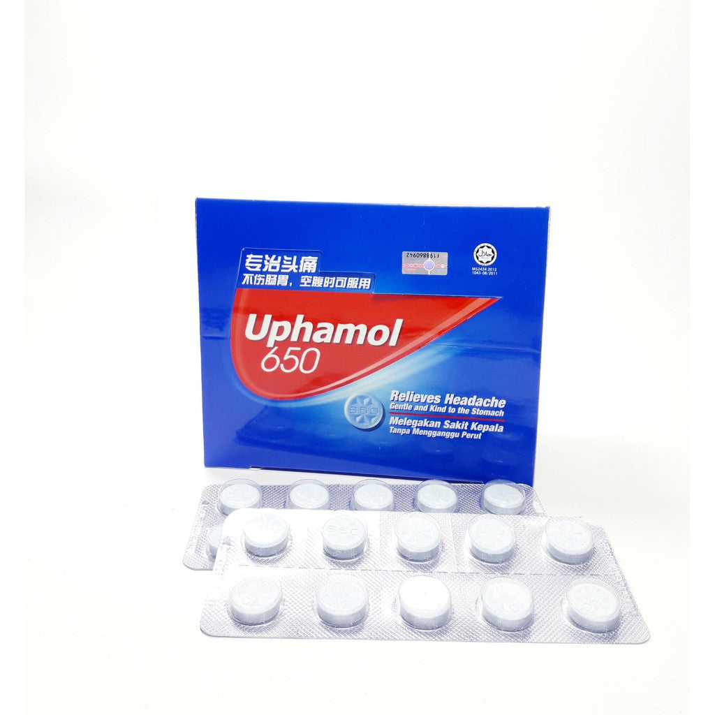 UPHAMOL 650 180 TABLETS