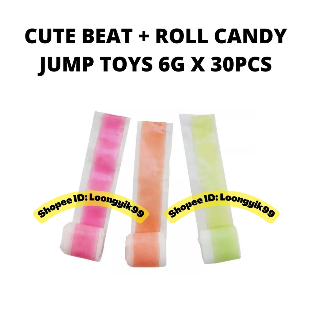 CUTE BEAT + ROLL CANDY JUMP TOYS 6G X 30PCS