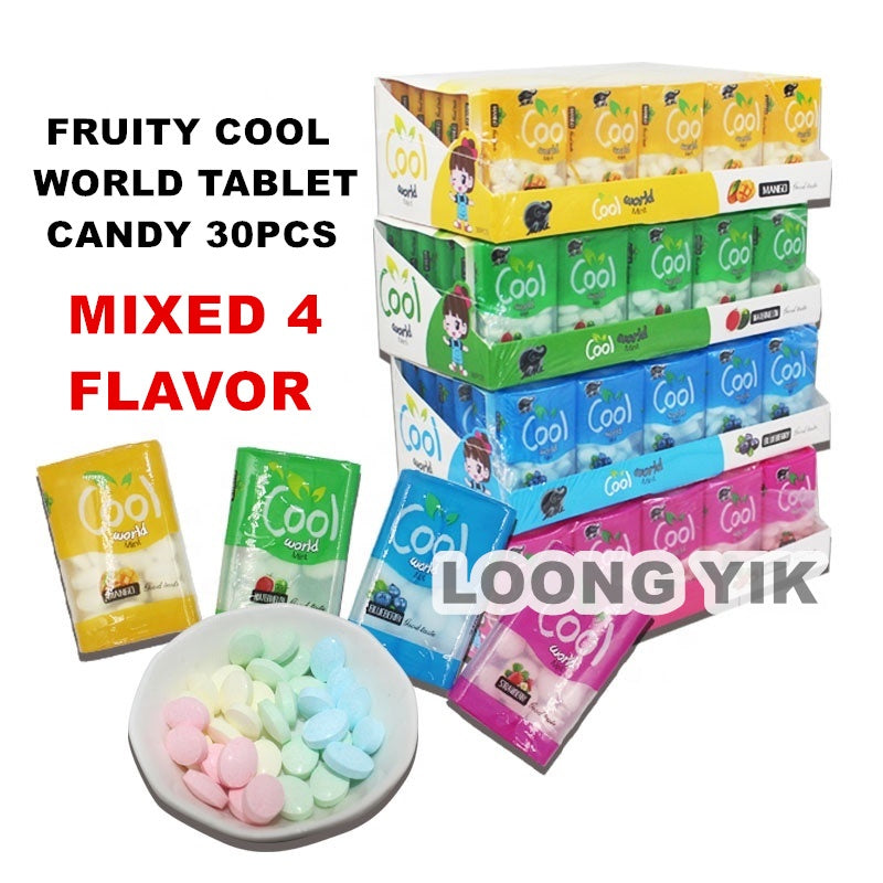 FRUITY COOL WORLD TABLET CANDY 30PCS