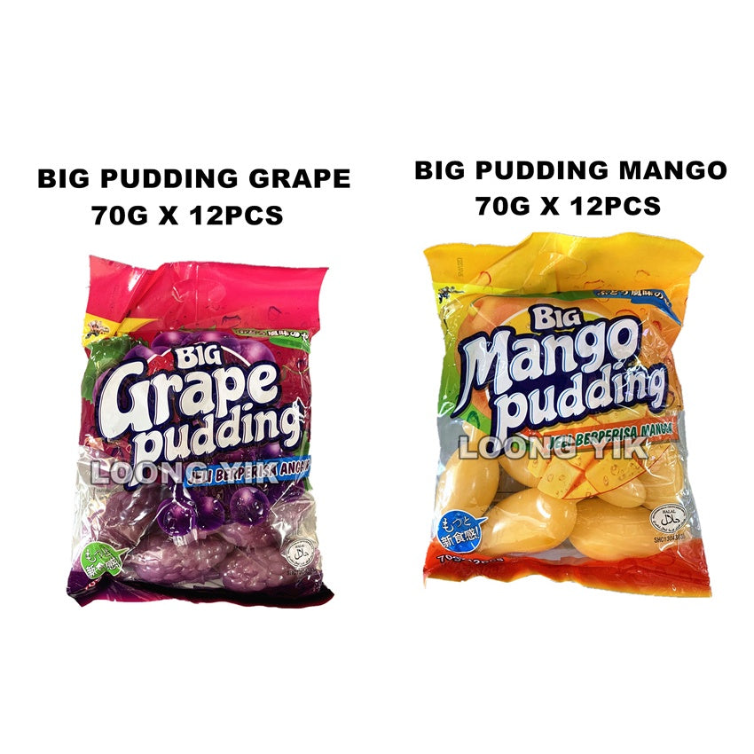 BIG PUDDING GRAPE/MANGO 70G X 12PCS JELLY