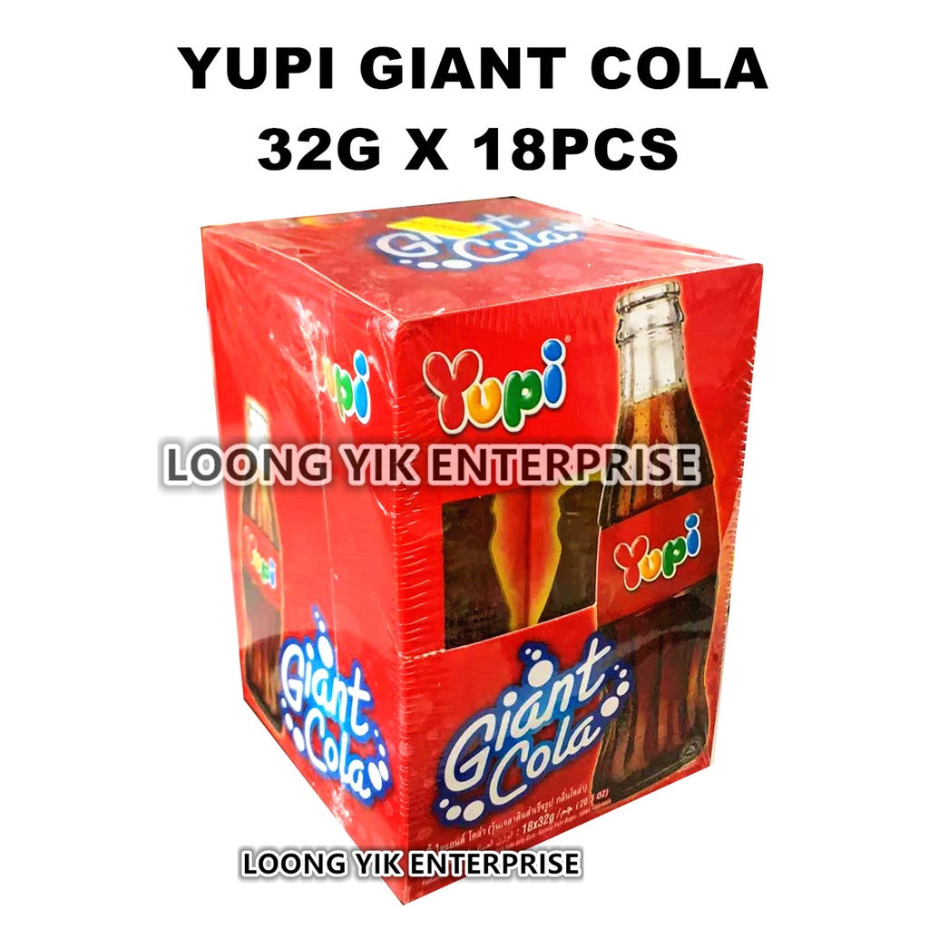 YUPI BIG BURGER COLA FLAVOR / GIANT COLA 32G X 18PCS CANDY HALAL