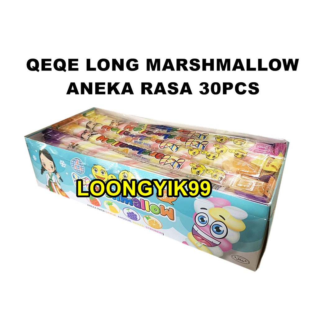 QEQE LONG MARSHMALLOW ANEKA RASA 30PCS