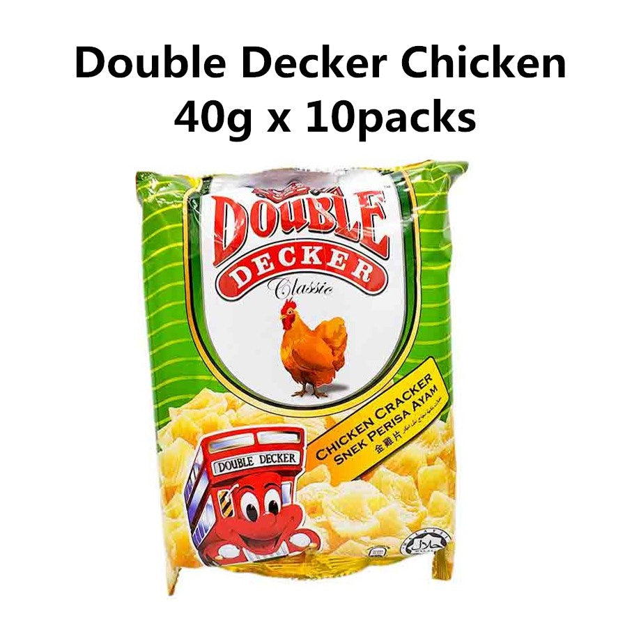 Double Decker Snack Keropok 60g x 10packs Prawn Chicken Cheese Spicy