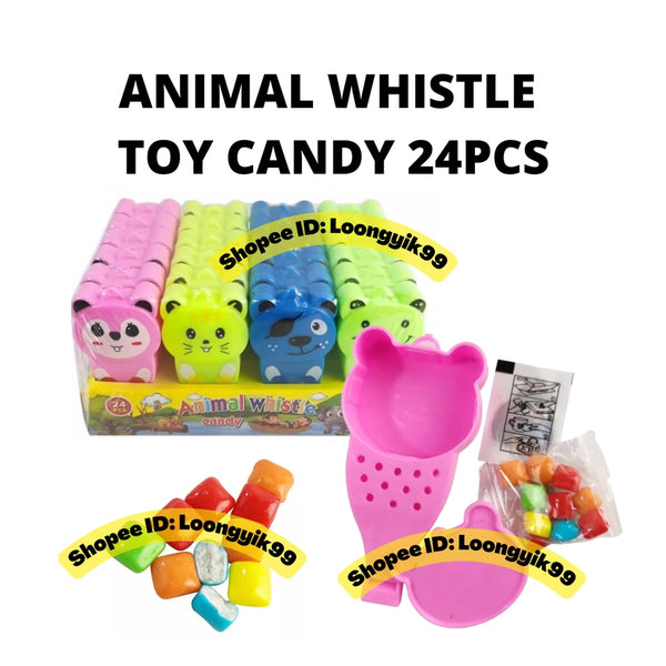 ANIMAL WHISTLE CANDY 24PCS