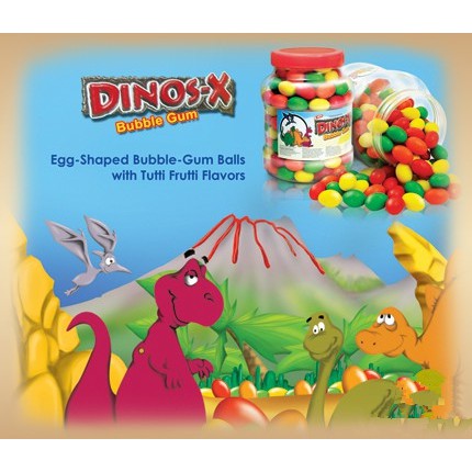 DINOS-X BUBBLE GUM 115PCS