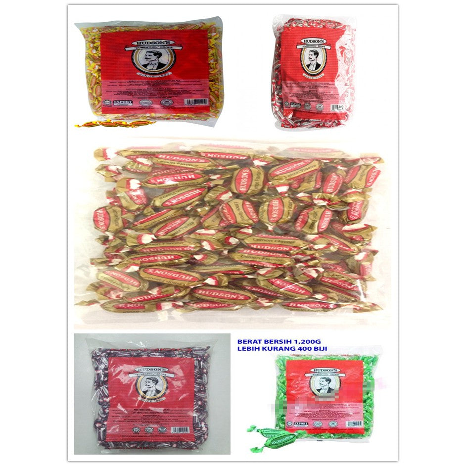 HUDSON'S CANDY ASSORTED FLAVOUR 1.2KG 400PCS