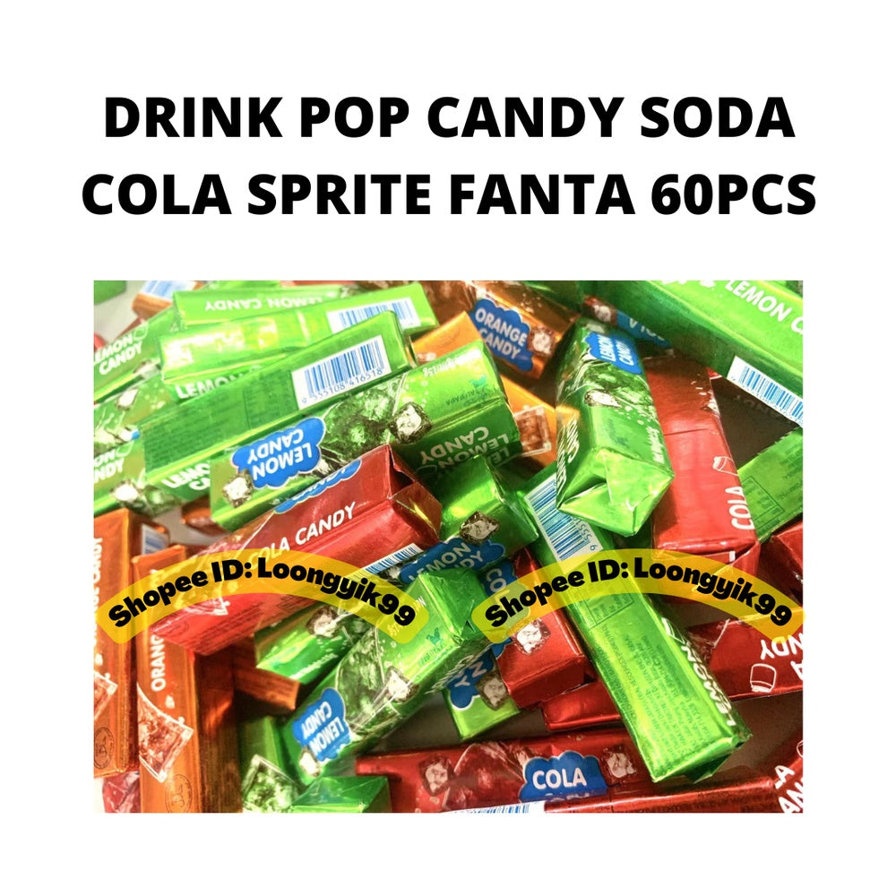 DRINK POP CANDY SODA FLAVOR COLA SPRITE FANTA 60PCS