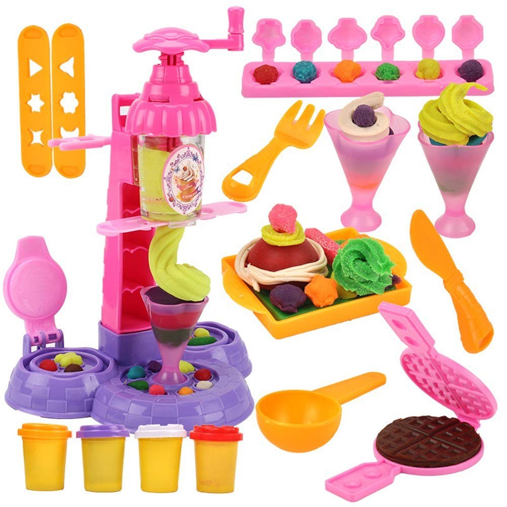 FUNNY PLAY CLAY ICE CREAM MACHINE SET