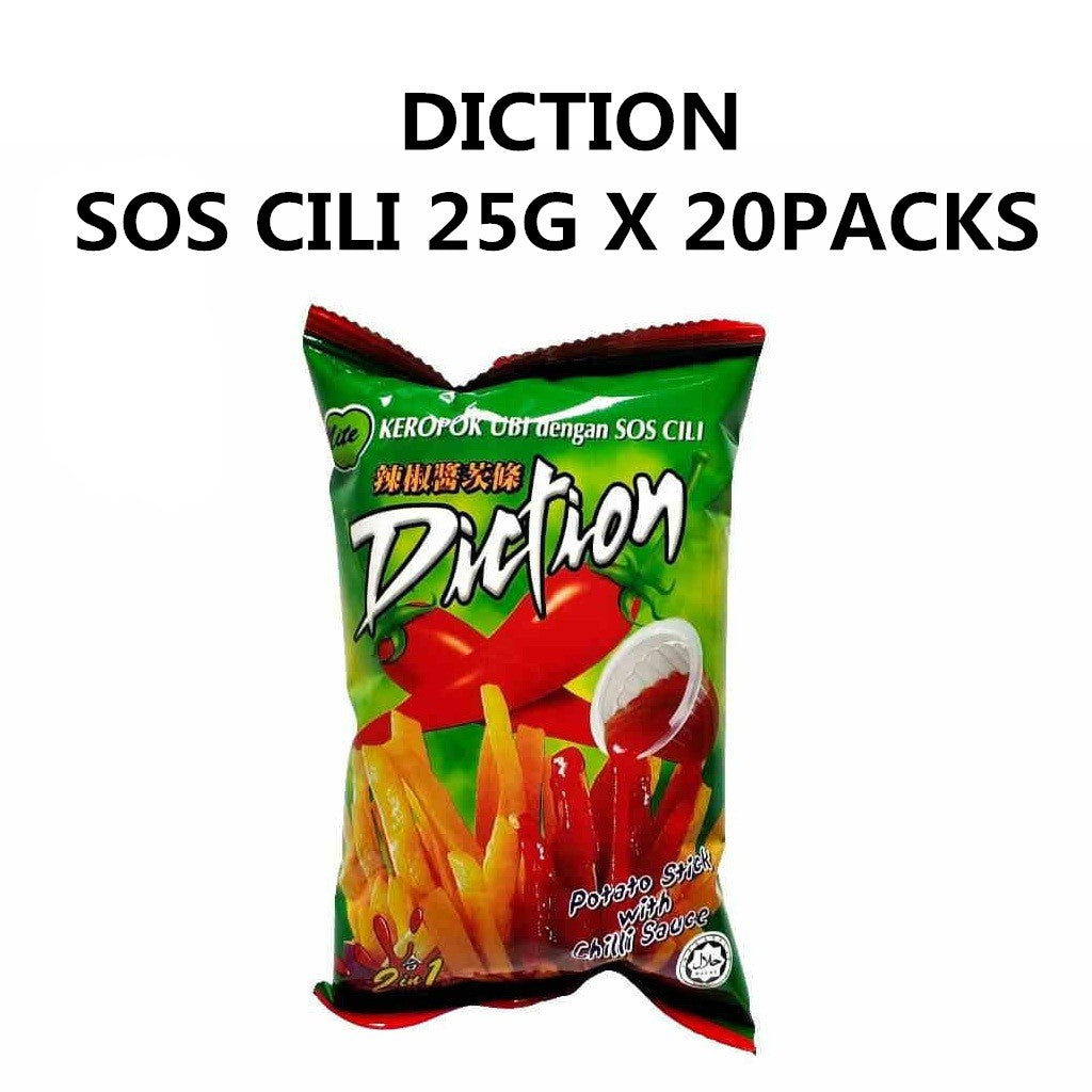 DICTION KEROPOK UBI DENGAN SOS CILI 25G X 20PACKS