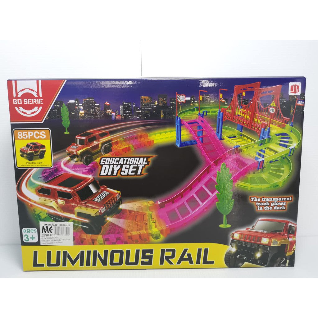 Luminous Rail Glowing Racing track 85pcs GLOWS IN THE DARK (educational DIY set)