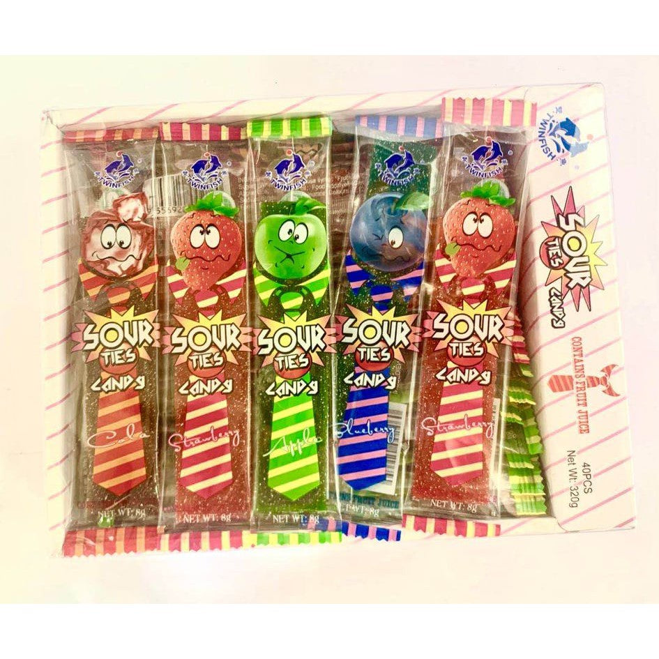 SOUR RIBBON RAINBOW FRUIT TIES CANDY 40PCS